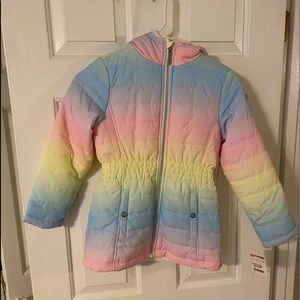 Girls new fur lined puffer coat never worn